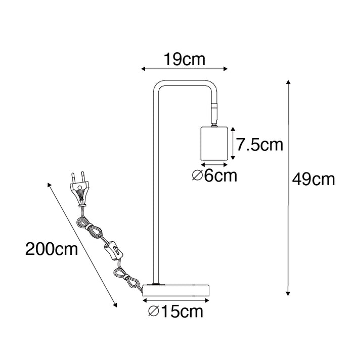 QAZQA Moderne tafellamp zwart verstelbaar - Java