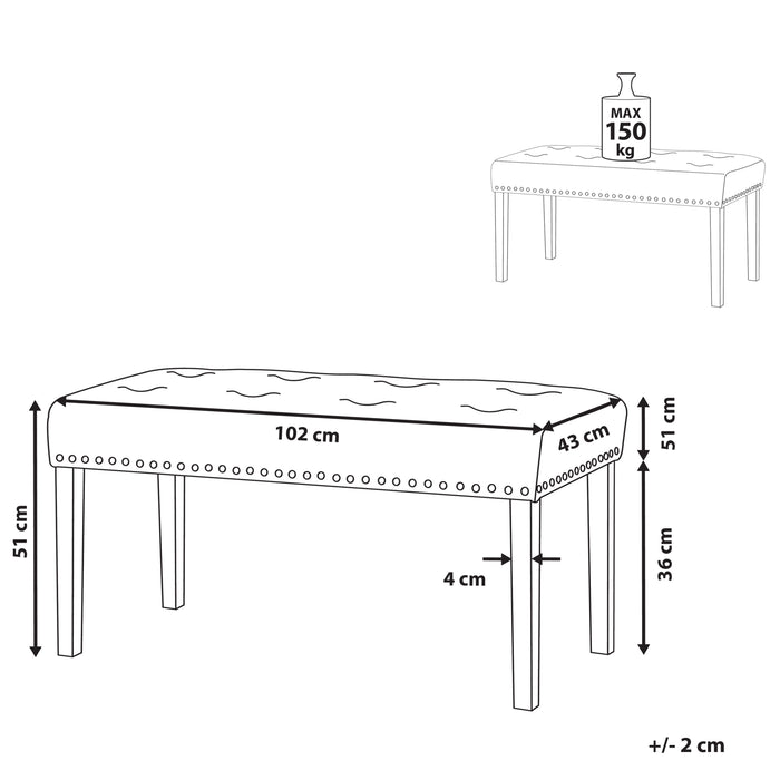 Beliani - YORKTON - Hocker - Zwart - Fluweel
