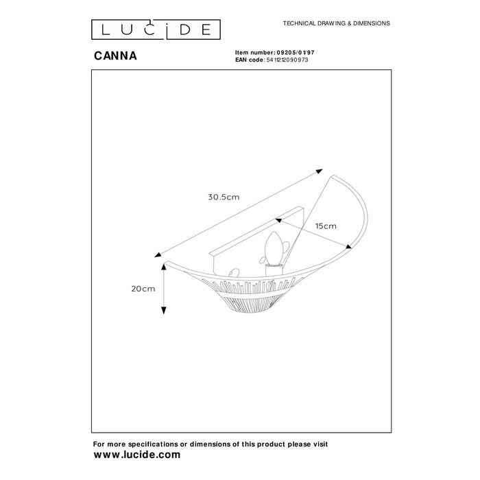 Lucide CANNA Wandlamp - Roest bruin