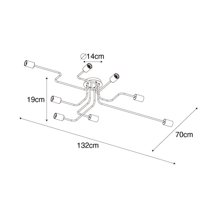 QAZQA Design plafondlamp zwart 8-lichts - Facile