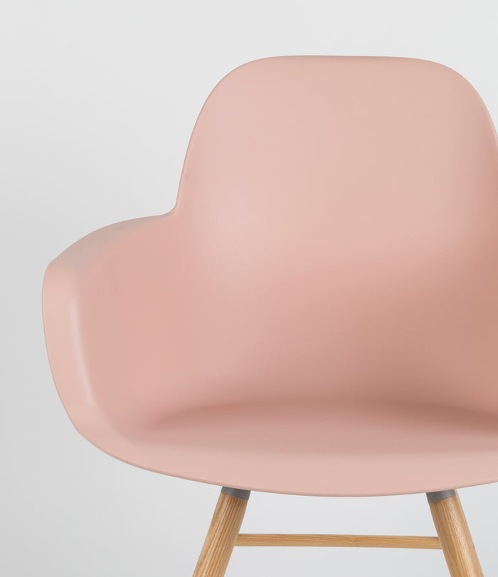 Zuiver Albert Kuip Eetkamerstoelen armleuning Roze - Set van 2