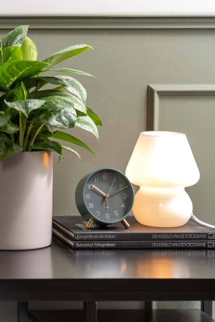 Leitmotiv - Tafellamp Glass Vintage - Wit - Ø16cm