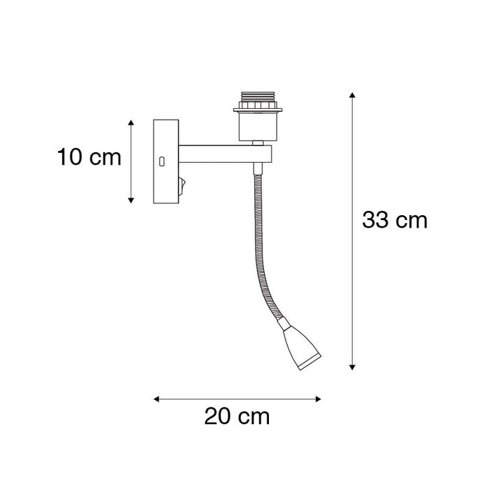 QAZQA Wandlamp brons incl. LED met leesarm - Brescia Combi