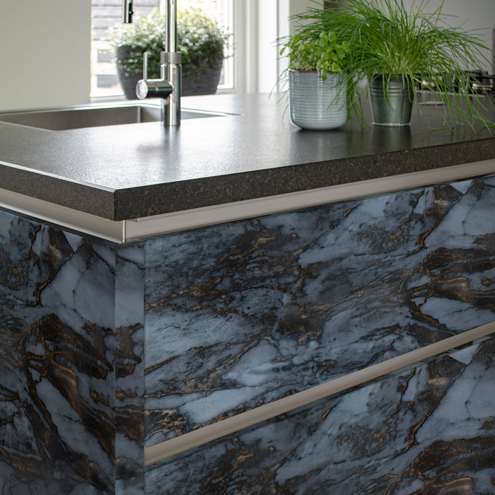 d-c-fix Romeo Plakfolie - 45x200cm - Blauw - Marmer - Zelfklevend