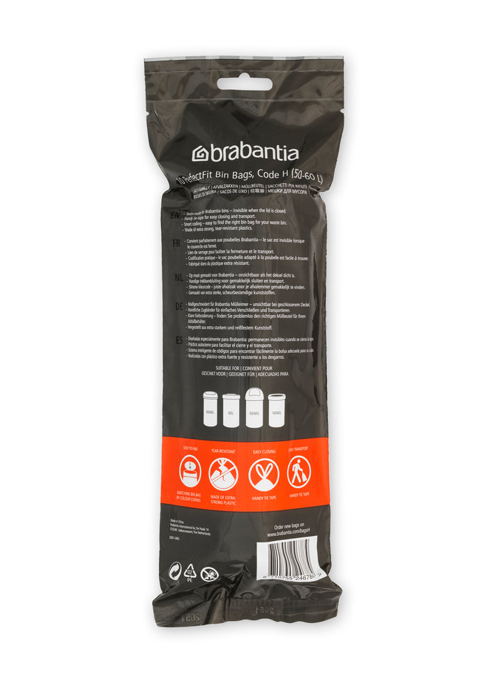 Brabantia Type H PerfectFit Afvalzak 50-60 Liter - 10 zakken