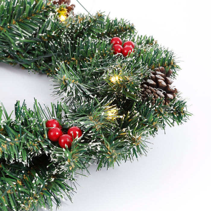 Black Box Trees Creston Kerstkrans met LED Verlichting - Ø60cm - Groen