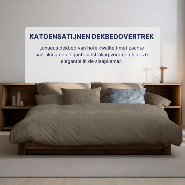 Ten Cate Katoensatijnen Dekbedovertrek - 240x200|220 - Taupe