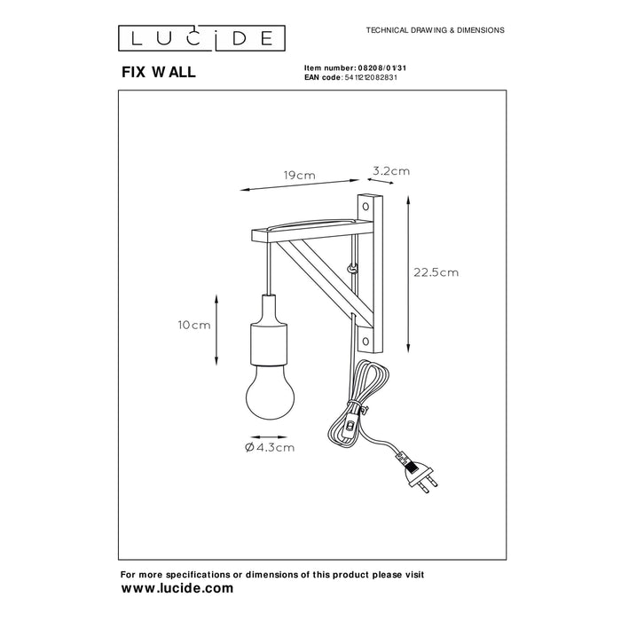 Lucide FIX Wandlamp - Wit