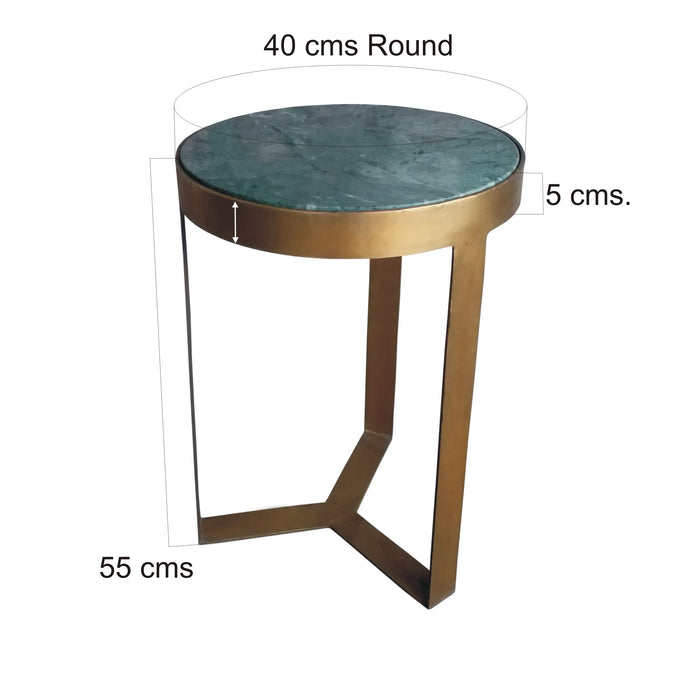 Livingfurn - Salontafel Glennis - Zwart Goud - 40x40x55cm - Marmer