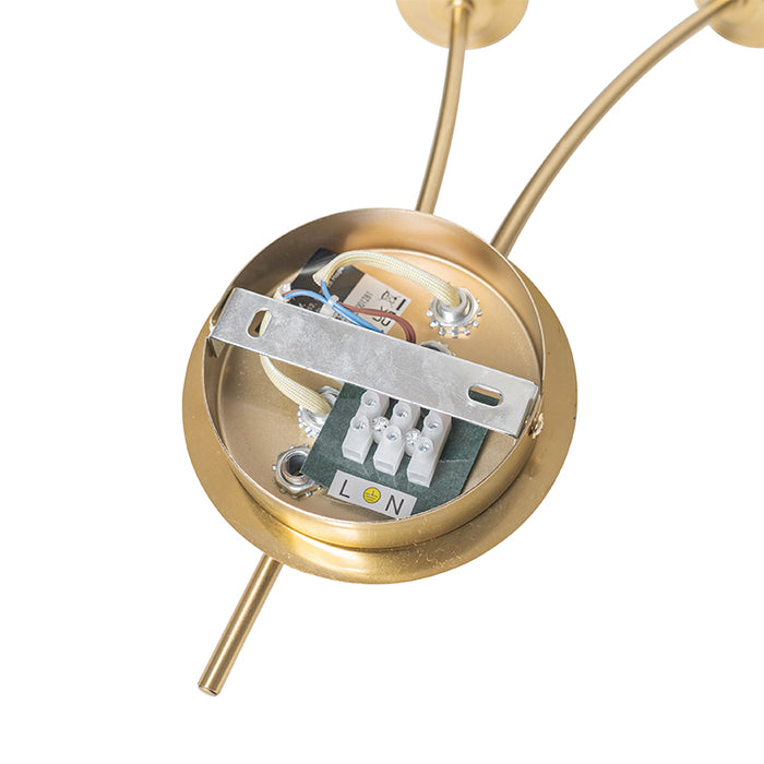 QAZQA Moderne wandlamp goud met opaal glas 2-lichts  - Athens