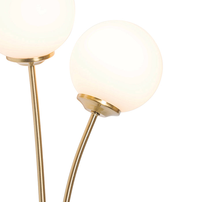 QAZQA Moderne wandlamp goud met opaal glas 2-lichts  - Athens