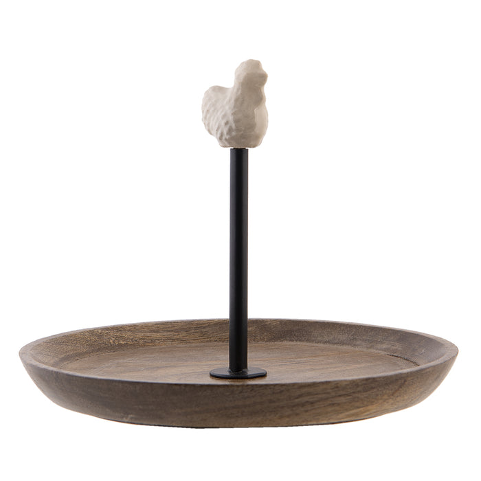 Clayre & Eef Voorraadpot  Ø 17x15 cm Beige Keramiek Rond Kip