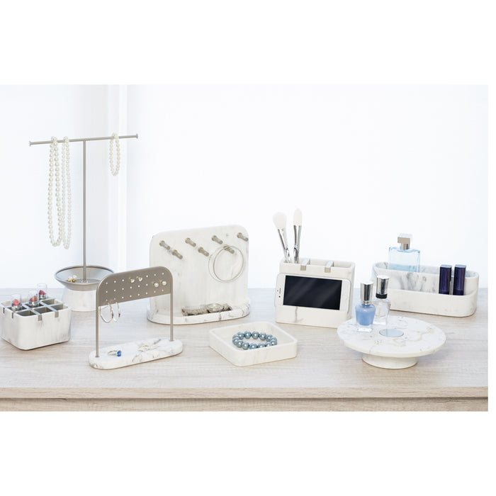 Badkamer Organizer, 20.5 x 9 x 9 cm, Kunststof, Marmer Patroon - iDesi