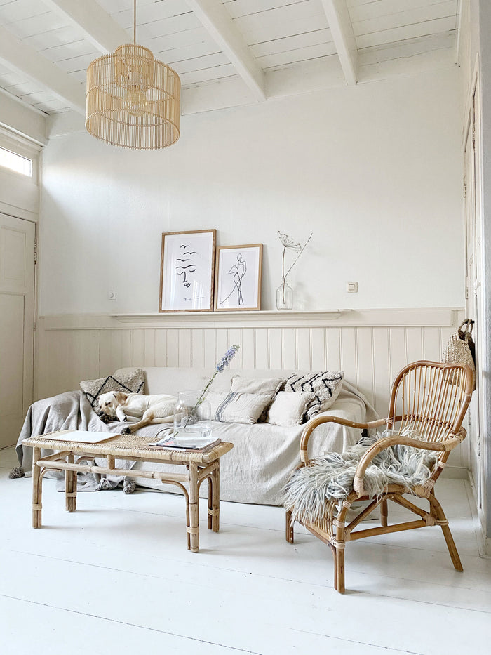 Sweet Living - Rotan Voetenbankje - 46x58xH33 cm