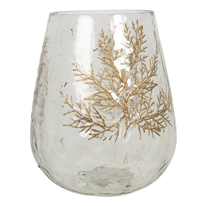 Clayre & Eef Theelichthouder Ø 12x15 cm Glas Takken Waxinelichthouder