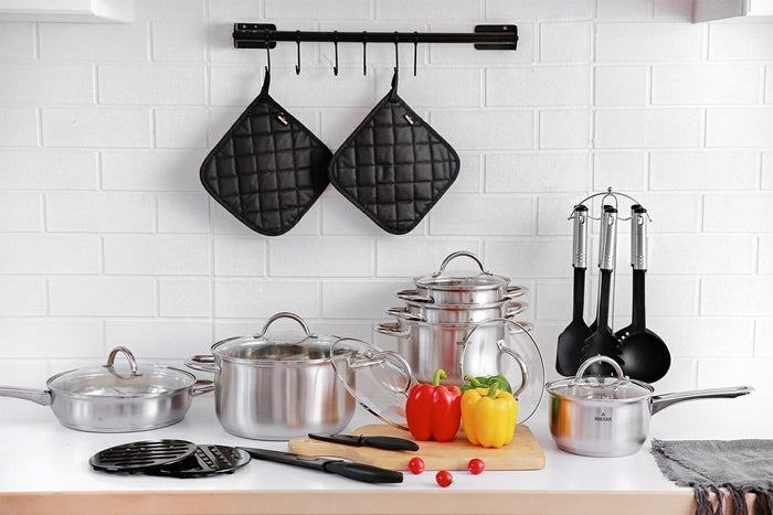 Buccan - Luxe RVS pannenset - 27 delig - Zilver