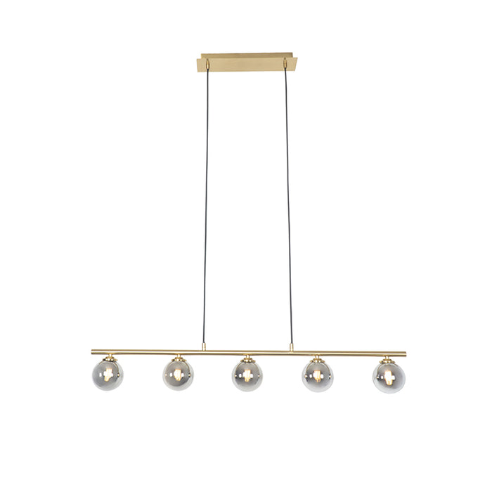 QAZQA Moderne hanglamp goud 100 cm 5-lichts met smoke glas - Athens