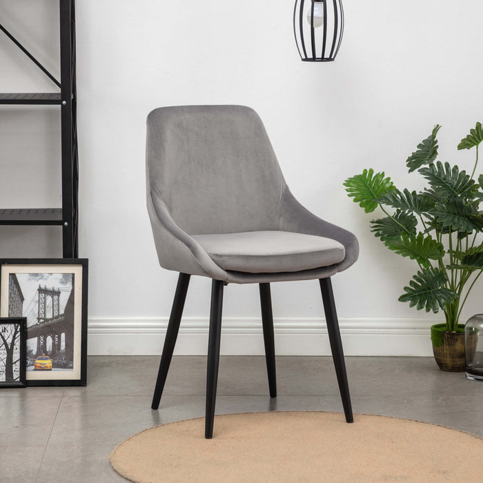 Furnihaus Eetkamerstoel Oscar - Velvet Grijs - Set van 4