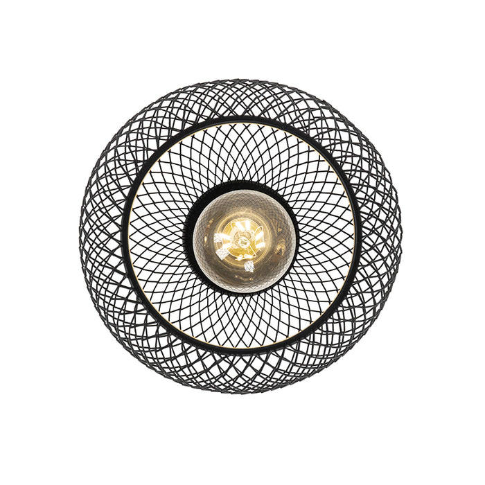 QAZQA Plafondlamp raga - Zwart - Design - D 17cm