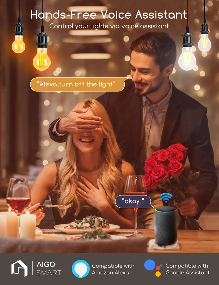 Aigostar  - E27- Slimme Lamp - Dimbaar - CCT - 2700 - 6500K - 6W