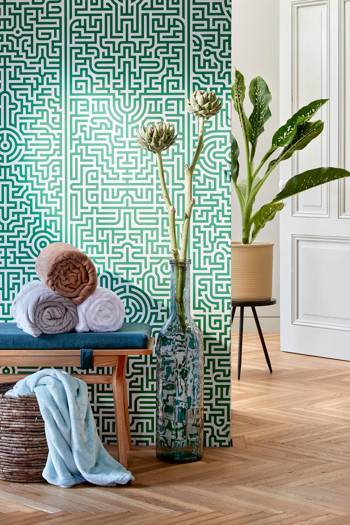 Mica Decorations Rioja Glazen Fles - H100 x Ø21 cm - Lichtblauw