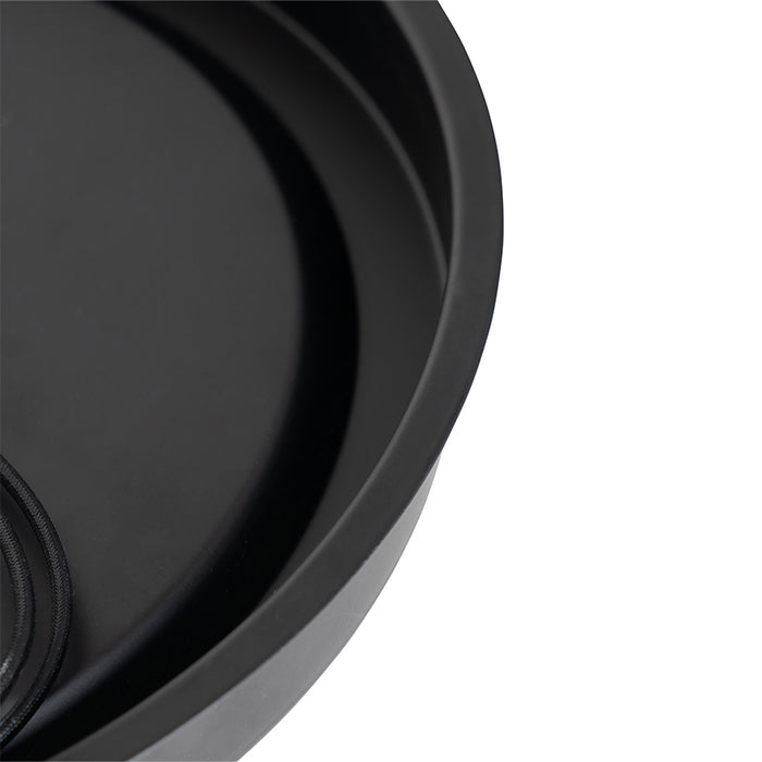 QAZQA Klassieke plafondlamp zwart met smoke glas 35 cm IP44 - Nohmi