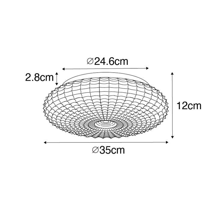 QAZQA Klassieke plafondlamp zwart met smoke glas 35 cm IP44 - Nohmi