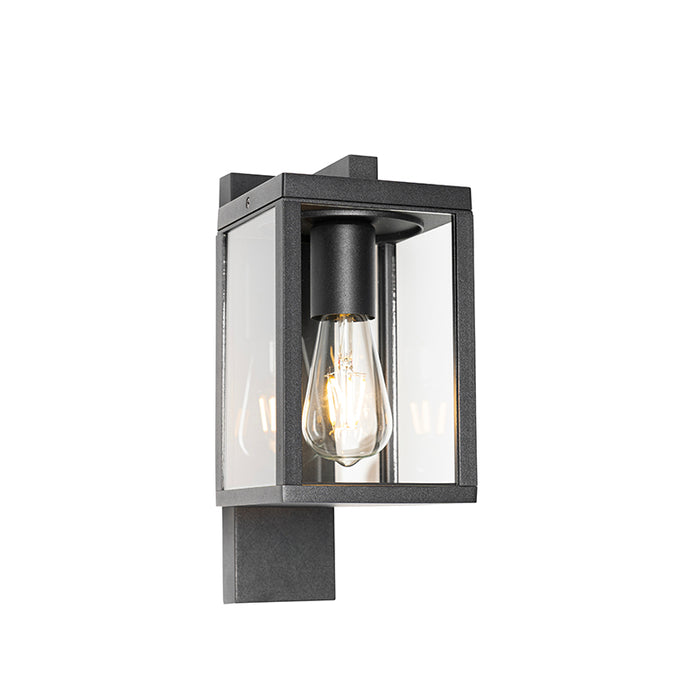 QAZQA Industriële buiten wandlantaarn zwart IP44 - Charlois