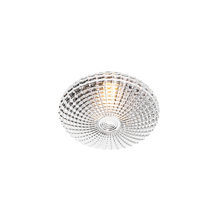 QAZQA Klassieke plafondlamp zwart met smoke glas 23 cm IP44 - Nohmi