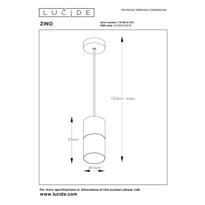 Lucide ZINO Hanglamp 1xE27 - Mat Goud | Messing