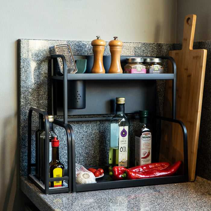 QUVIO Keukenrek deluxe aanrecht - Zwart