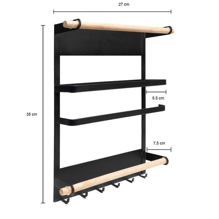 QUVIO Keukenrekje metaal met magneet - Zwart