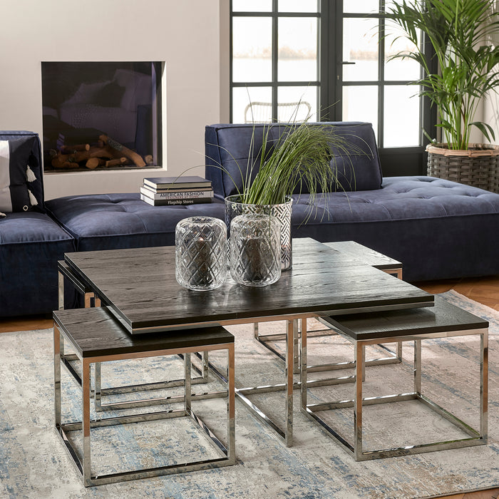 Riviera Maison Nomad Cofee Table S|5, black  -  106.0x106.0x51.0 cm