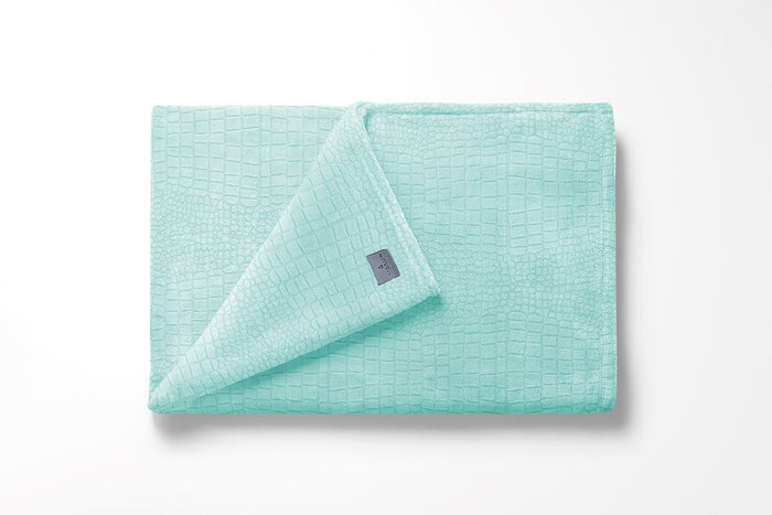 LINNICK Flanel Fleece Deken Croco - mint groen - 140x200cm
