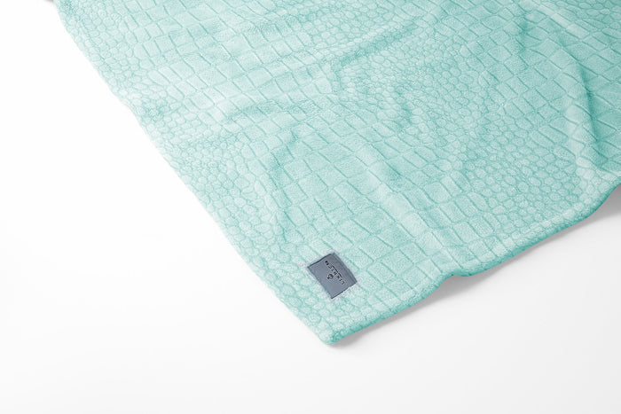 LINNICK Flanel Fleece Deken Croco - mint groen - 140x200cm