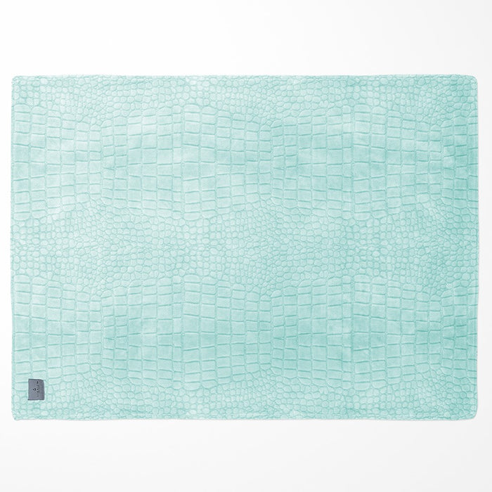 LINNICK Flanel Fleece Deken Croco - mint groen - 140x200cm