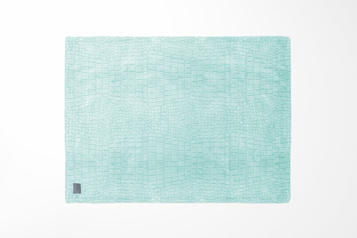 LINNICK Flanel Fleece Deken Croco - mint groen - 140x200cm