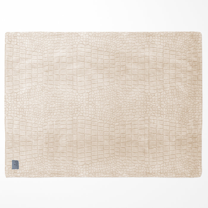 LINNICK Flanel Fleece Deken Croco - zand - 140x200cm