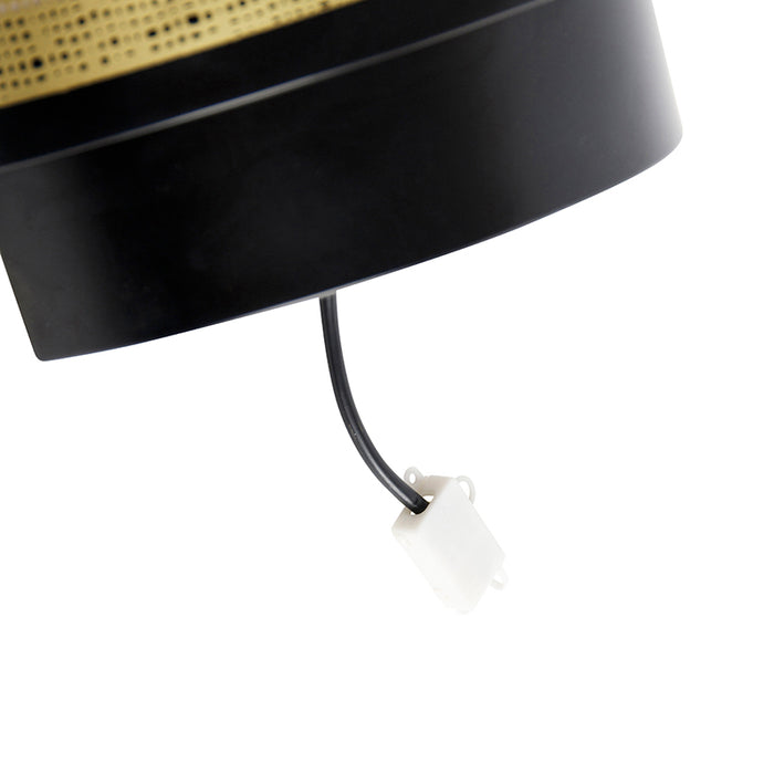 QAZQA Vintage wandlamp zwart met messing 30x25 cm - Kayleigh