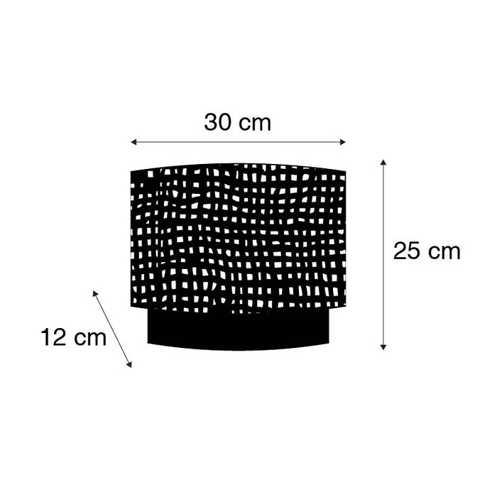 QAZQA Vintage wandlamp zwart met messing 30x25 cm - Kayleigh