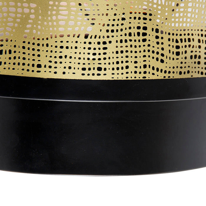 QAZQA Vintage wandlamp zwart met messing 30x25 cm - Kayleigh