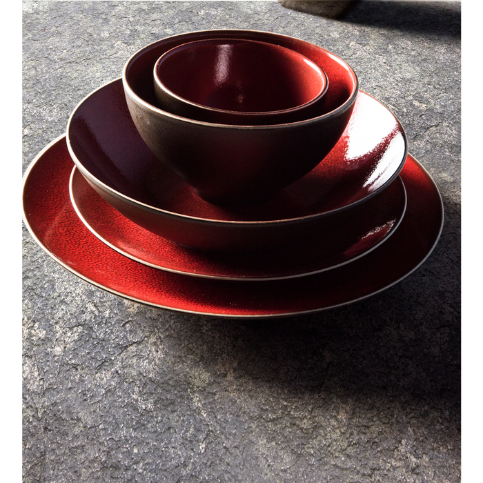 Palmer Bord Lava 27 cm Bruin Rood Stoneware 2 stuks