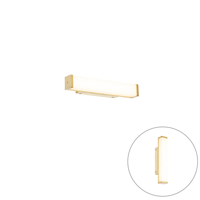 QAZQA Badkamer wandlamp messing 32 cm incl. LED IP44 - Cascada