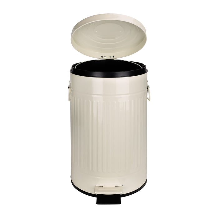 QUVIO Prullenbak retro - 12 L - Metaal - Beige