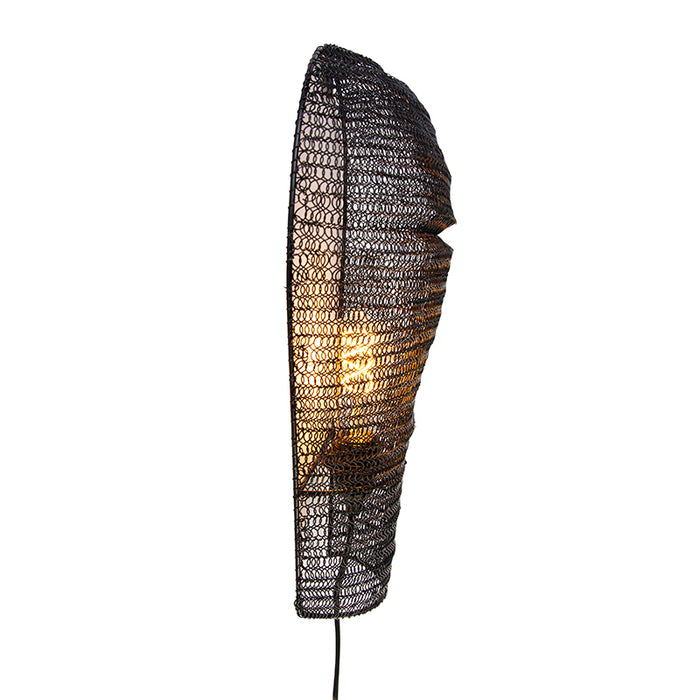 QAZQA Oosterse wandlamp zwart 45 cm - Nidum
