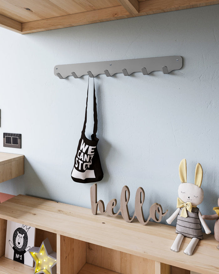 Gorillz Rounded Seven - Wandkapstok - 67 x 6 x 7,8 mm - Grijs