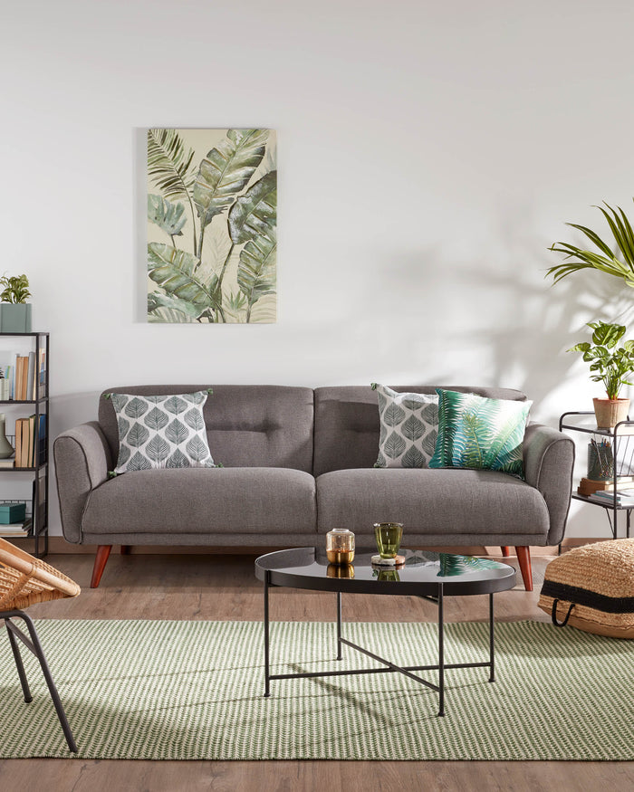 Kave Home - Cataleg set 4 ronde onderzetters wit grijs marmer en mango