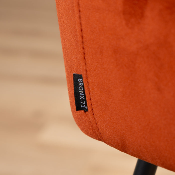 Bronx71 Velvet barkruk Fiona koper 65-78 cm