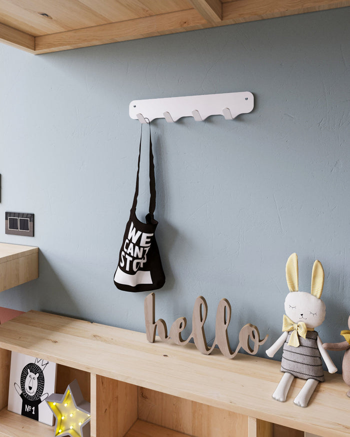 Gorillz Rounded Four - Wandkapstok - 40x6x7,8cm - Wit