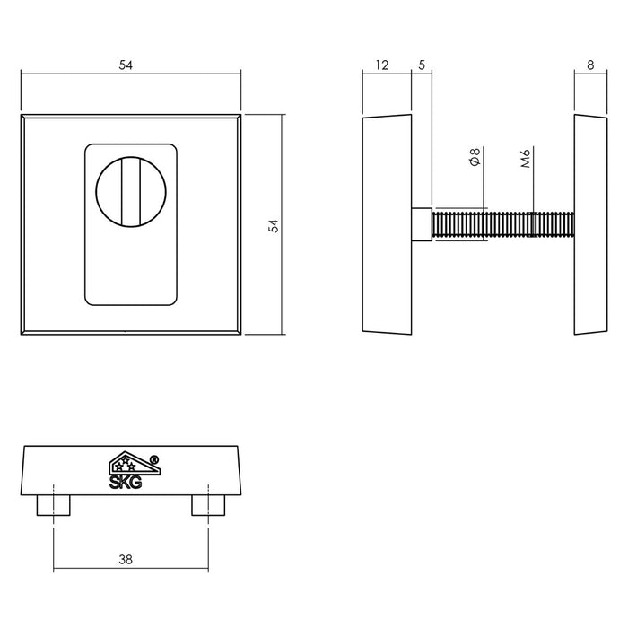 Intersteel Voordeurset veiligheidsbeslag SKG*** vierkant rozet rvs